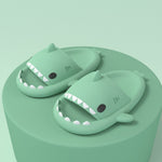 matcha green cloudy shark slippers slides