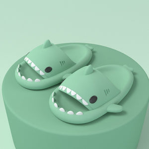 matcha green cloudy shark slippers slides
