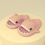 pink cloudy shark slippers slides
